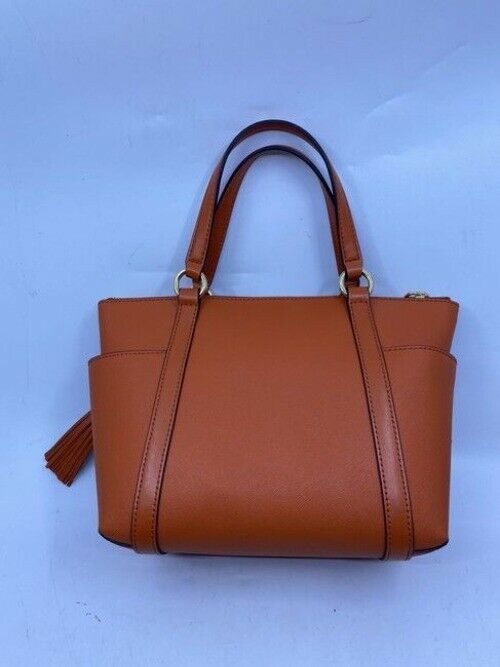 Michael Michael Kors Small Sullivan Convertible Top Zip Tote Orange Leather Cros