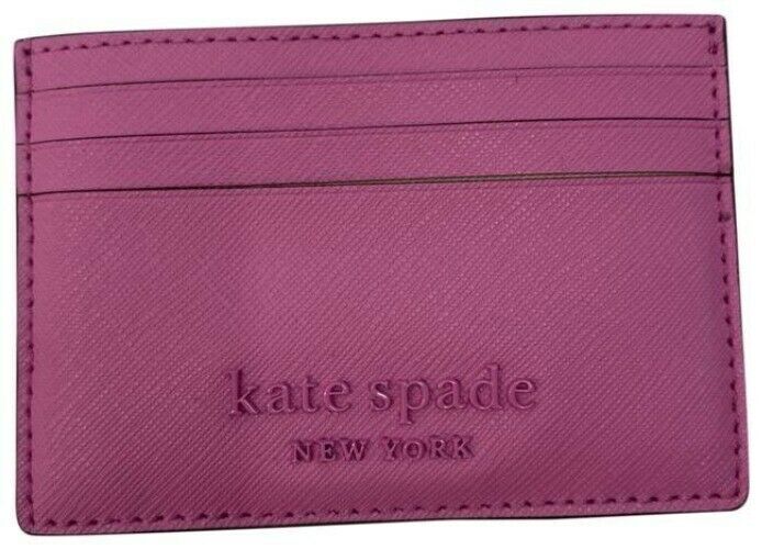 kate spade purple pink slim leather cardholder wallet
