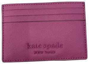 kate spade purple pink slim leather cardholder wallet