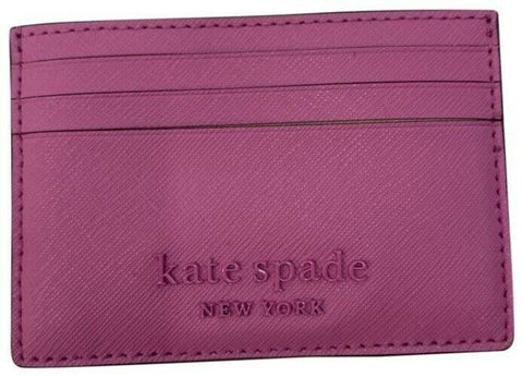 kate spade purple pink slim leather cardholder wallet
