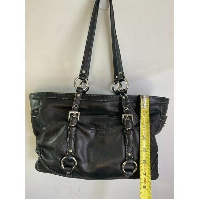 COACH Large Black Leather Shoulder Bag