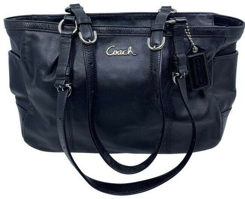 coach black leather shoulder bag