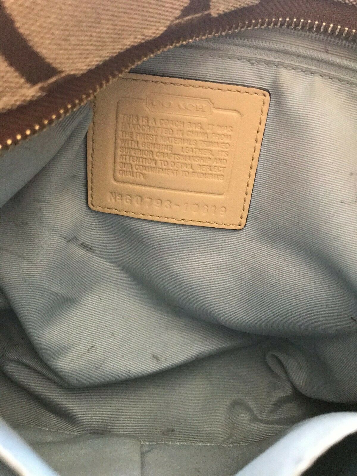 Coach Brown/ Khaki Signature Jacquard Fabric Handbag