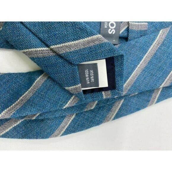 New! BONOBOS Teal Gray Striped Premium Neck Tie