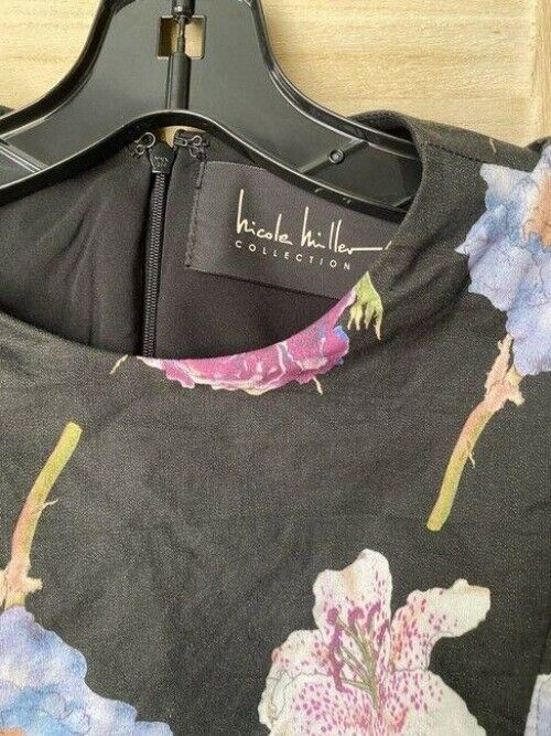 Nicole Miller Black Purple Blue Msrp Short Casual Dress
