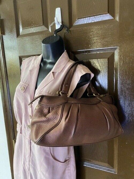 Cole Haan Zipper Snap Rose Leather Shoulder Bag