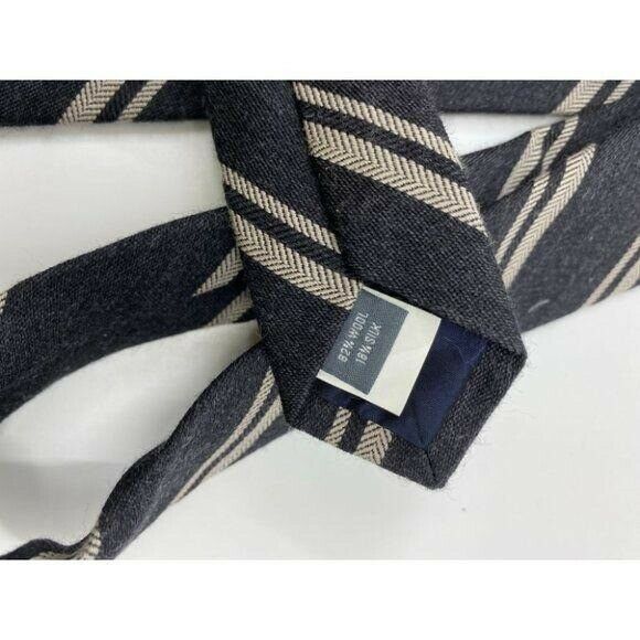 New! BONOBOS Gray White Striped Premium Neck Tie
