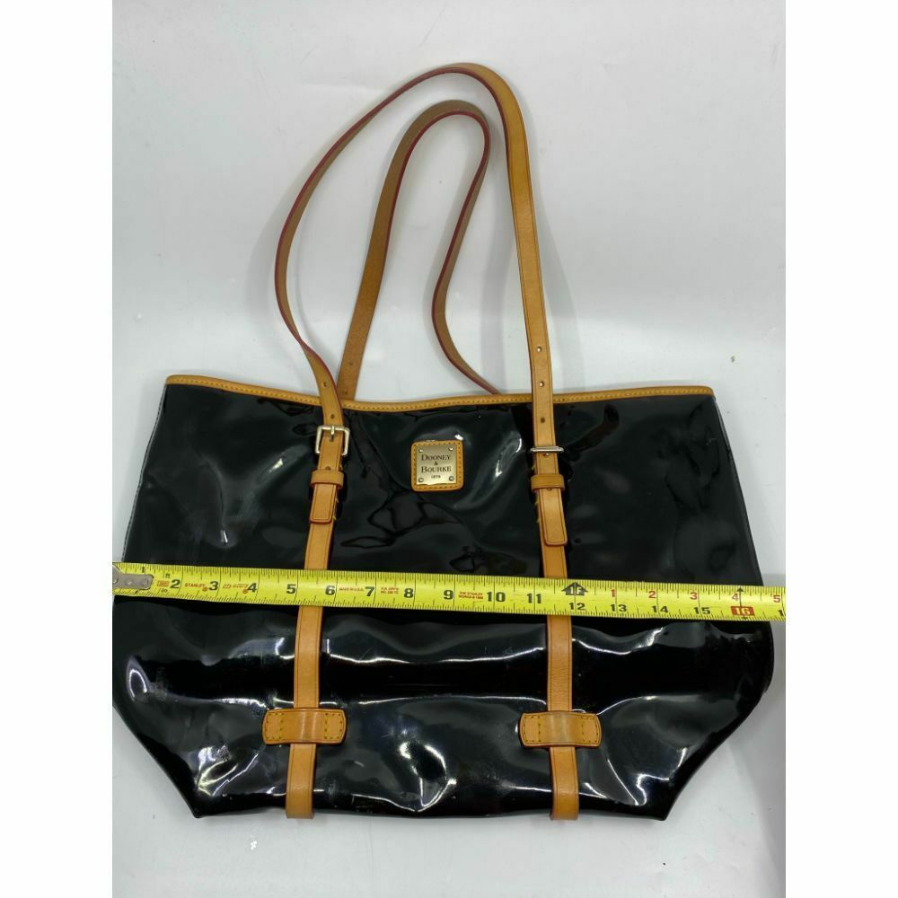 DOONEY & BOURKE Black Tan Patent Leather Tote Bag