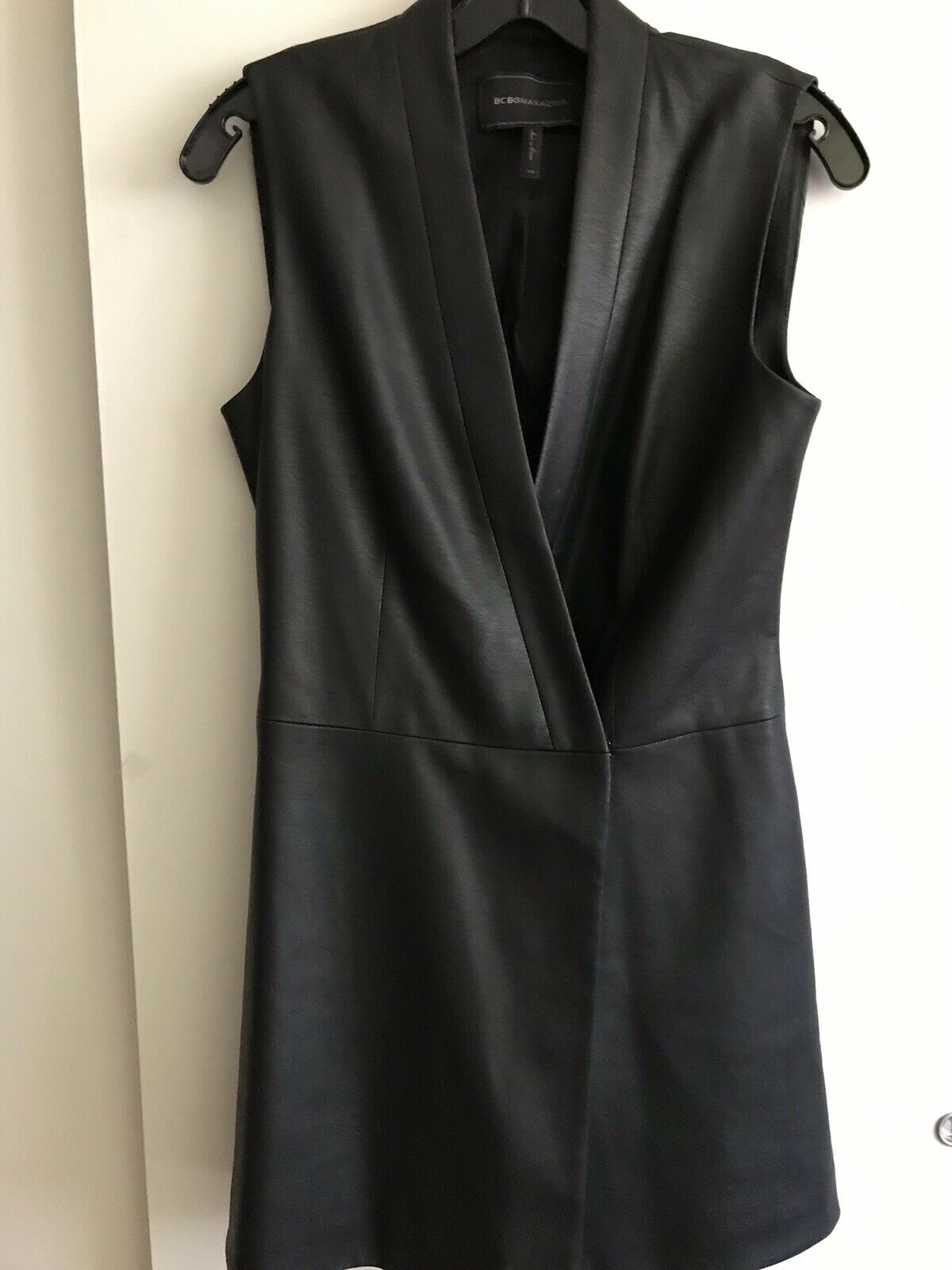 BCBG Black Wrap Vest Dress Msrp $290