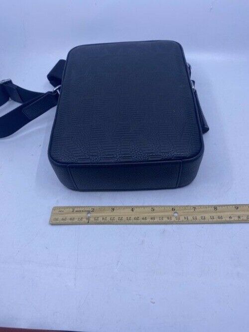 Michael Kors Cooper Logo Flight Black Camellia Matte Leather Cross Body Bag
