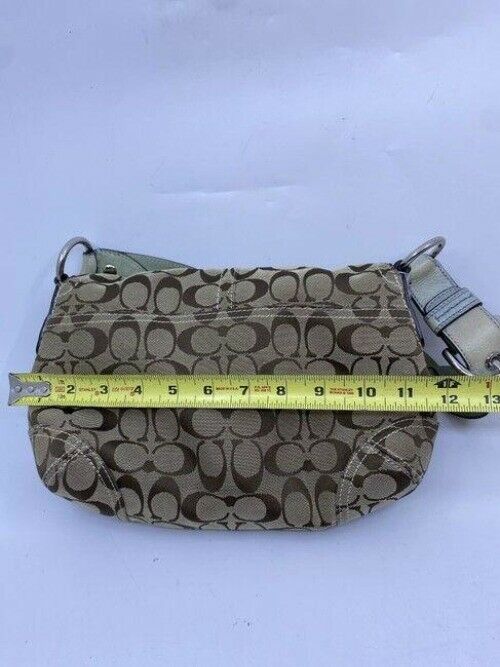 coach mini bag tan fabric tote