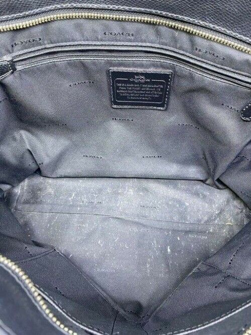 coach large black leather shoulder bag