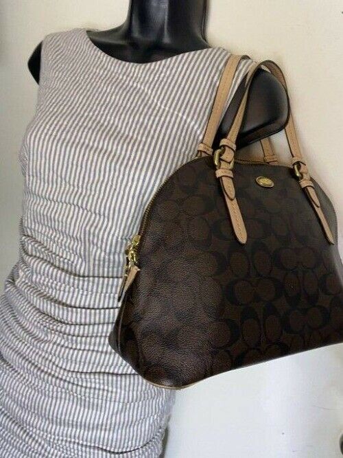 coach handbag msrp brown coated canvas tote