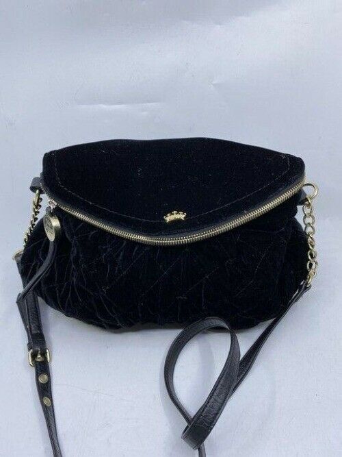 Juicy Couture Large Flap Msrp Black Velvet Cross Body Bag