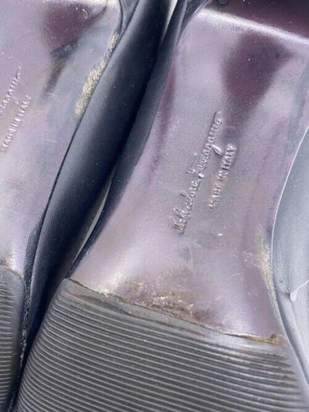Salvatore Ferragamo Black Light Insignia Pumps Size Us