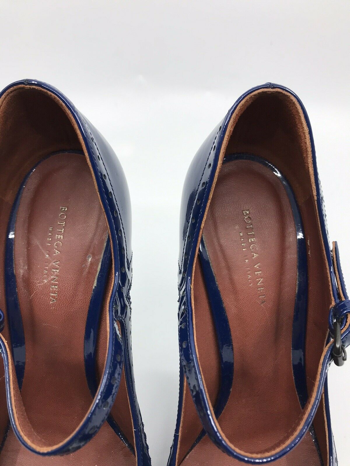 BOTTEGA VENETTA Blue high Heel Mary Jane Pumps 38.5