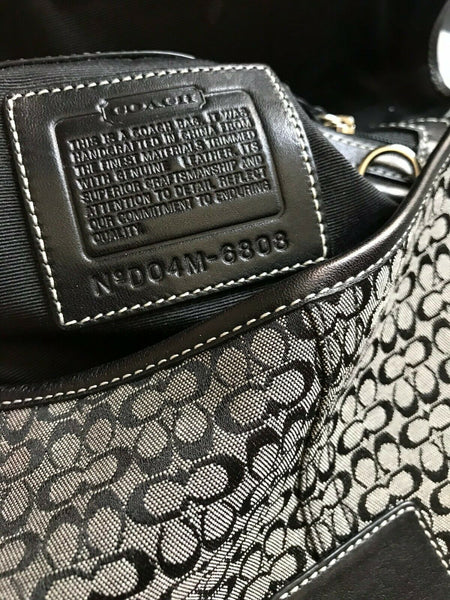 Coach Black Fabric Signature hand bag