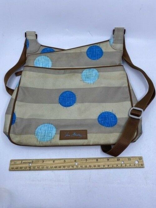 Vera Bradley Unique Dots And Stripes Multicolor Fabric Cross Body Bag