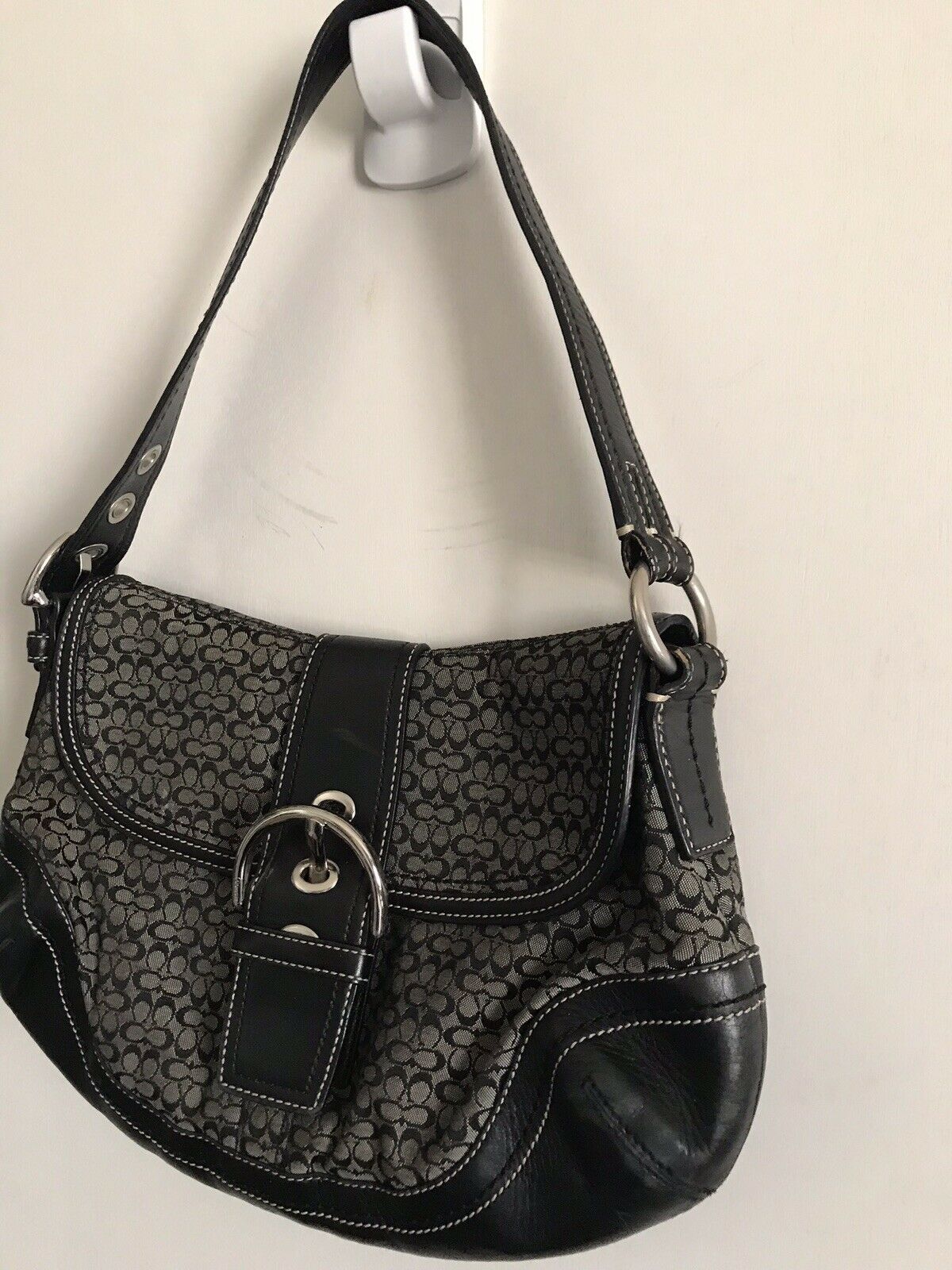 COACH Black Jacquard Buckle Bag