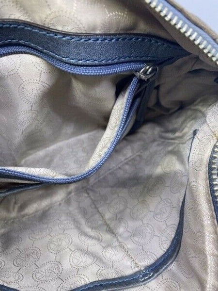 Michael Kors Odette Zip Medium Convertible Pearl Gray Leather Shoulder Bag