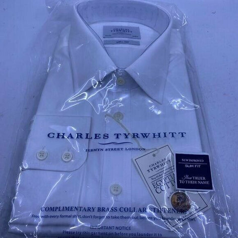 Charles Tyrwhitt Hales White Poplin Slim Fit Shirt