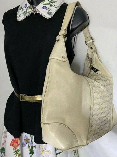 cole haan xl cream leather shoulder bag