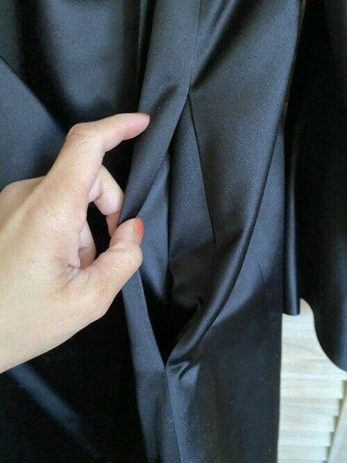 donna karan black new collection silk coat runway piece msrp