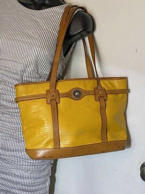 dooney and bourke yellow leather shoulder bag