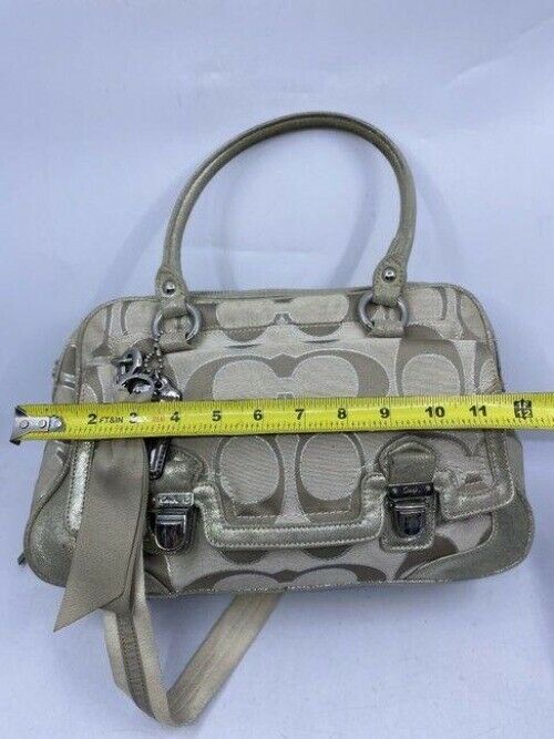 coach msrp silver gray fabric cross body bag