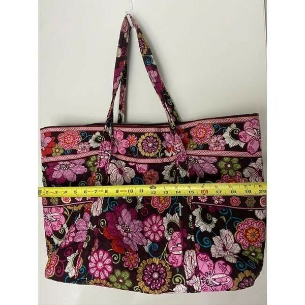 vera bradley bag extra large msrp black white pink tote