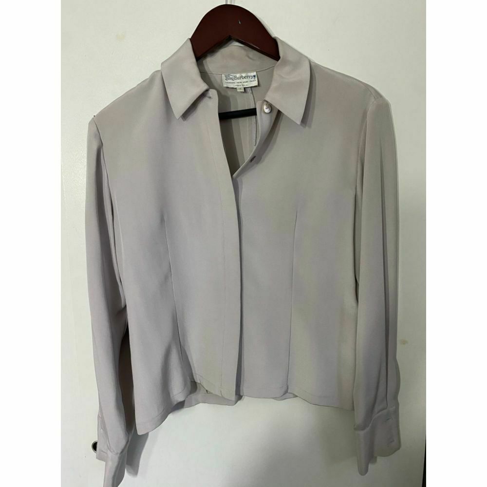 Burberry Silk Long Sleeves Top Pink Size 4