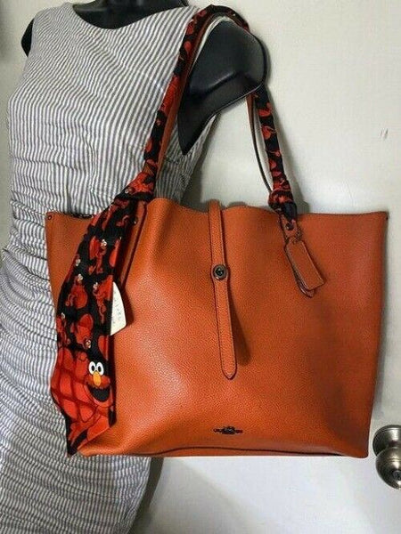 coach tote w bag tote w detachable specialty orange leather shoulder bag