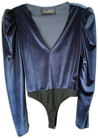 Nicole Miller Blue Black Small Msrp Blouse