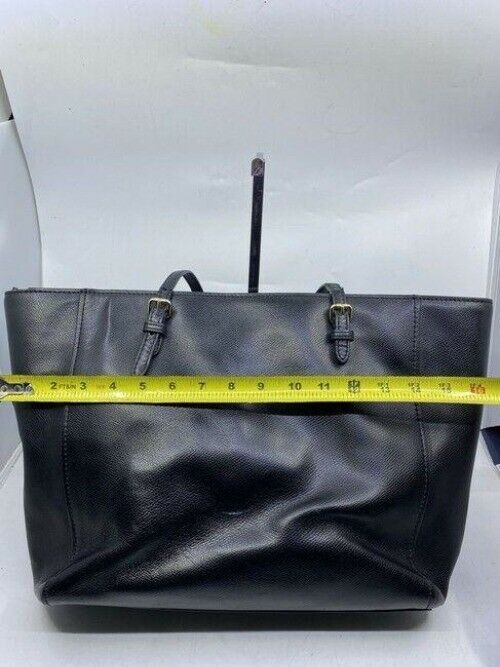 coach large black leather shoulder bag