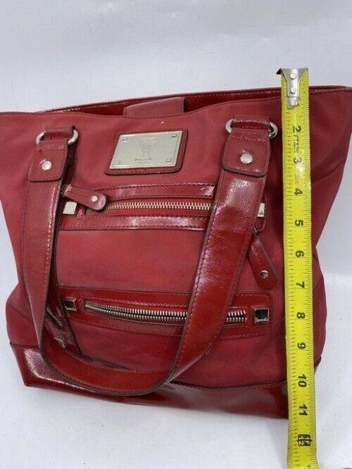 Tignanello Shoulder Bag Red Nylon Fabric Tote