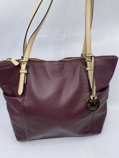 michael kors large msrp burgundy leather shoulder bag