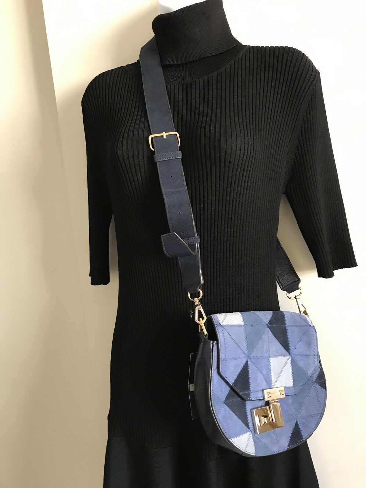 New W/ Tags!! REBECCA MINKOFF Suede Patches Crossbody bag