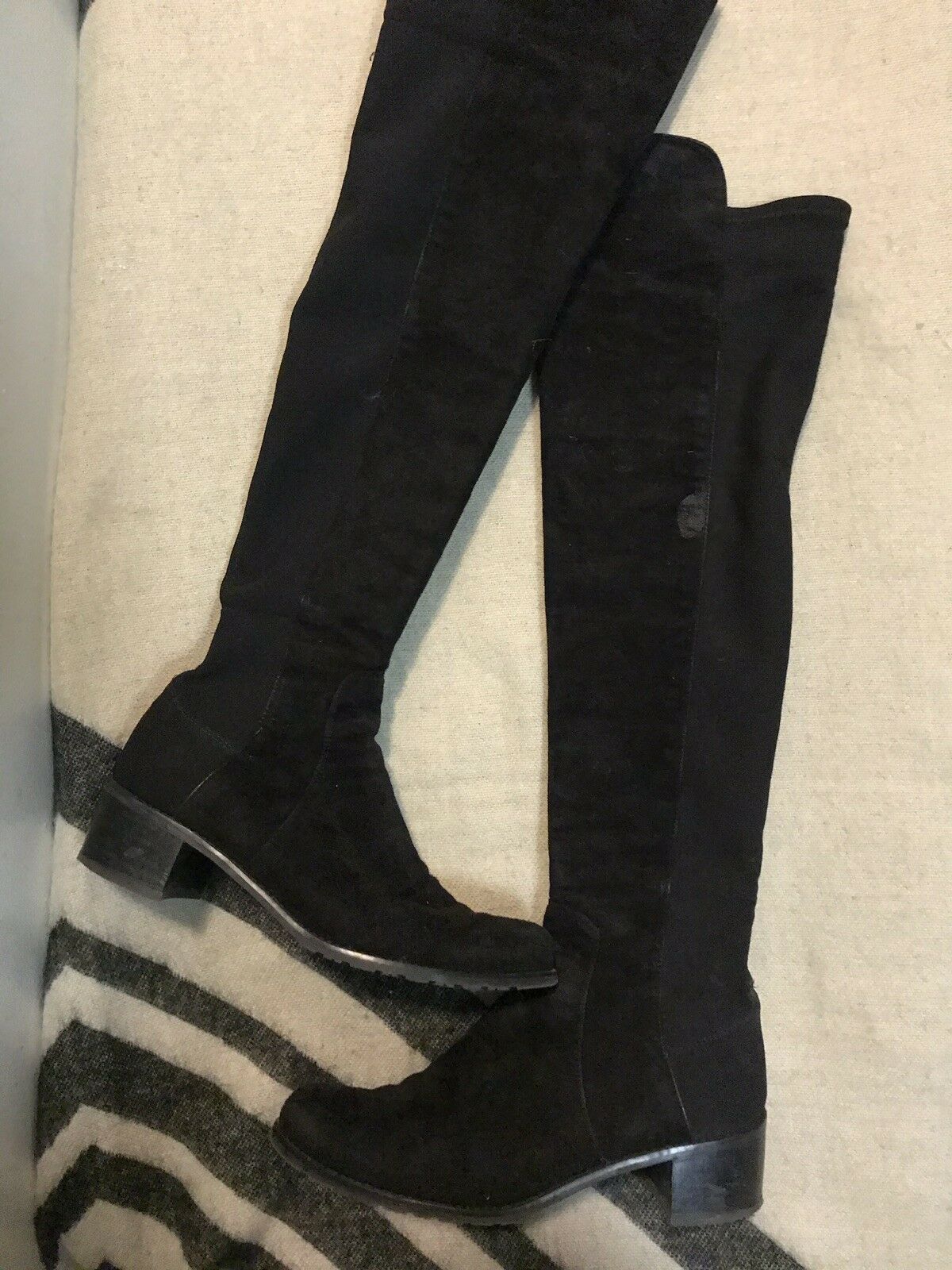 Stuart Weitzman Allserve Black Suede Over The Knee Boots Size 6.5M