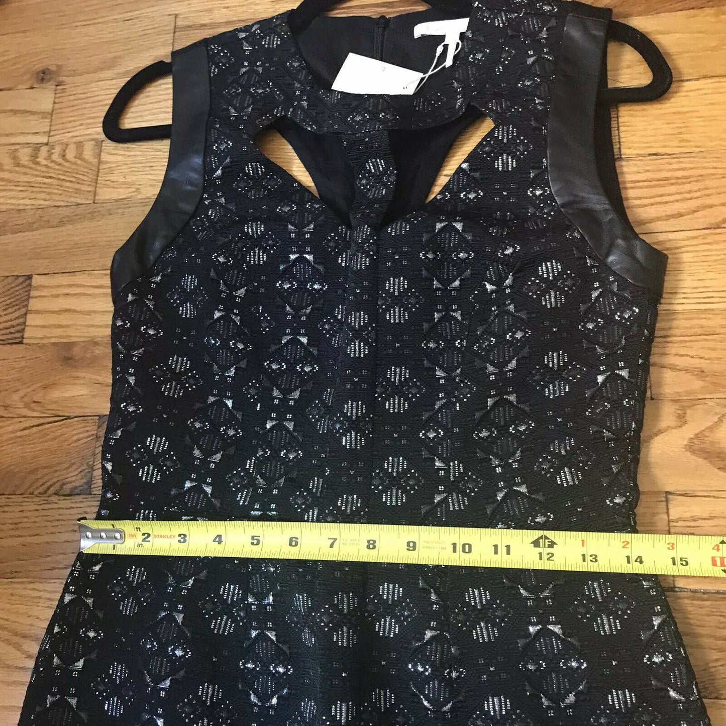 NWT MAJE Black/ Silver Dress With Cut Out Neck Line Size 1