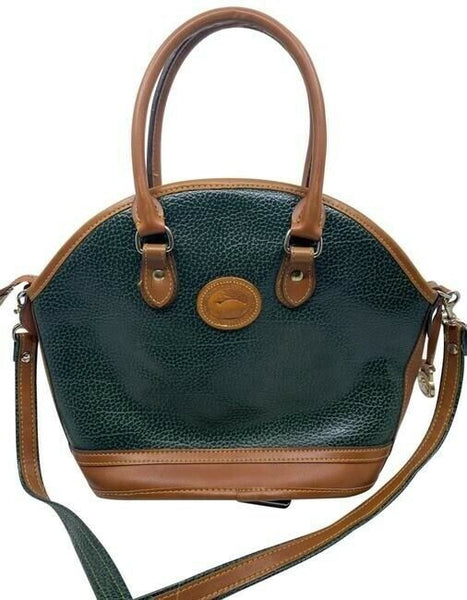 Dooney And Bourke Vintage Green Leather Cross Body Bag