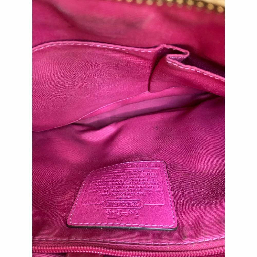 Coach Cream Red Coated Canvas Signature Handbag
