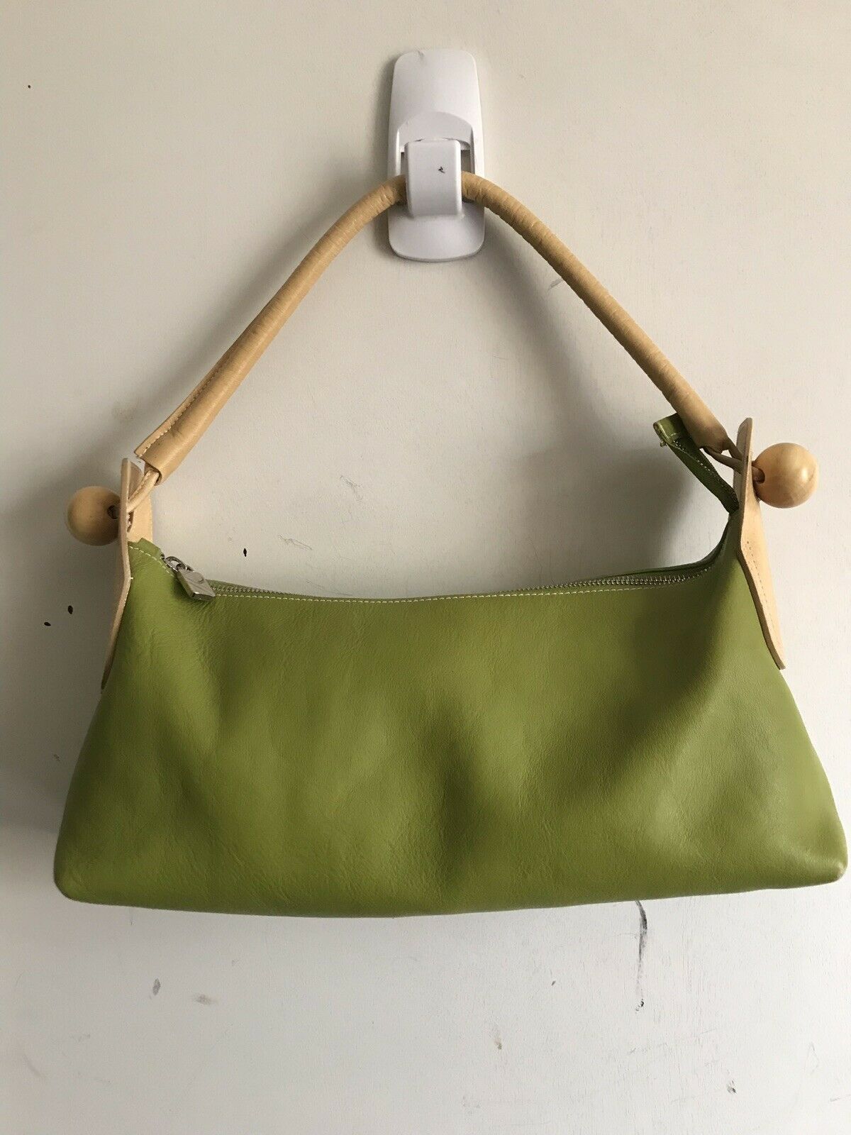 Furla Medium Green Leather Shoulder Bag