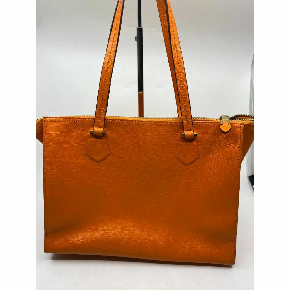 Lauren Ralph Lauren Orange Large Leather Shoulder Bag