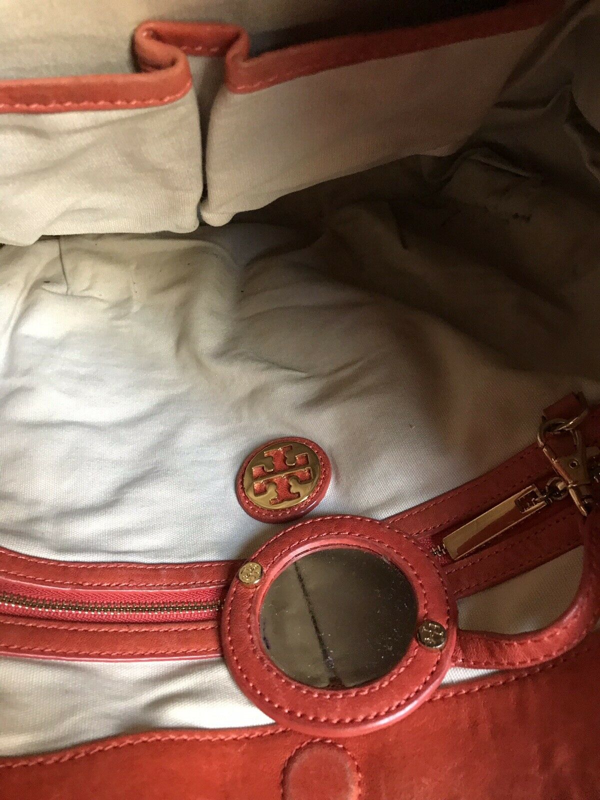 TORY BURCH Orange/Brown Leather Hobo bag