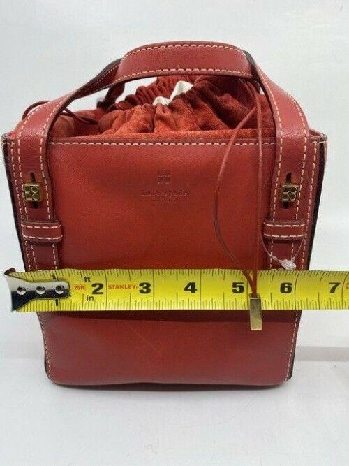 kate spade box red leather tote