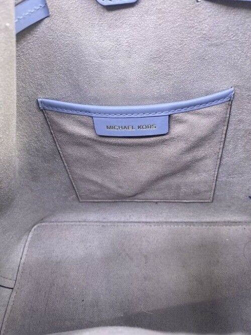 Michael Kors Bucket Blakely Blue Leather Cross Body Bag