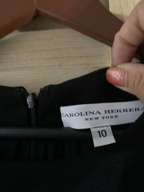 Carolina Herrera Black Nwot Cap Sleeves Short Casual Dress