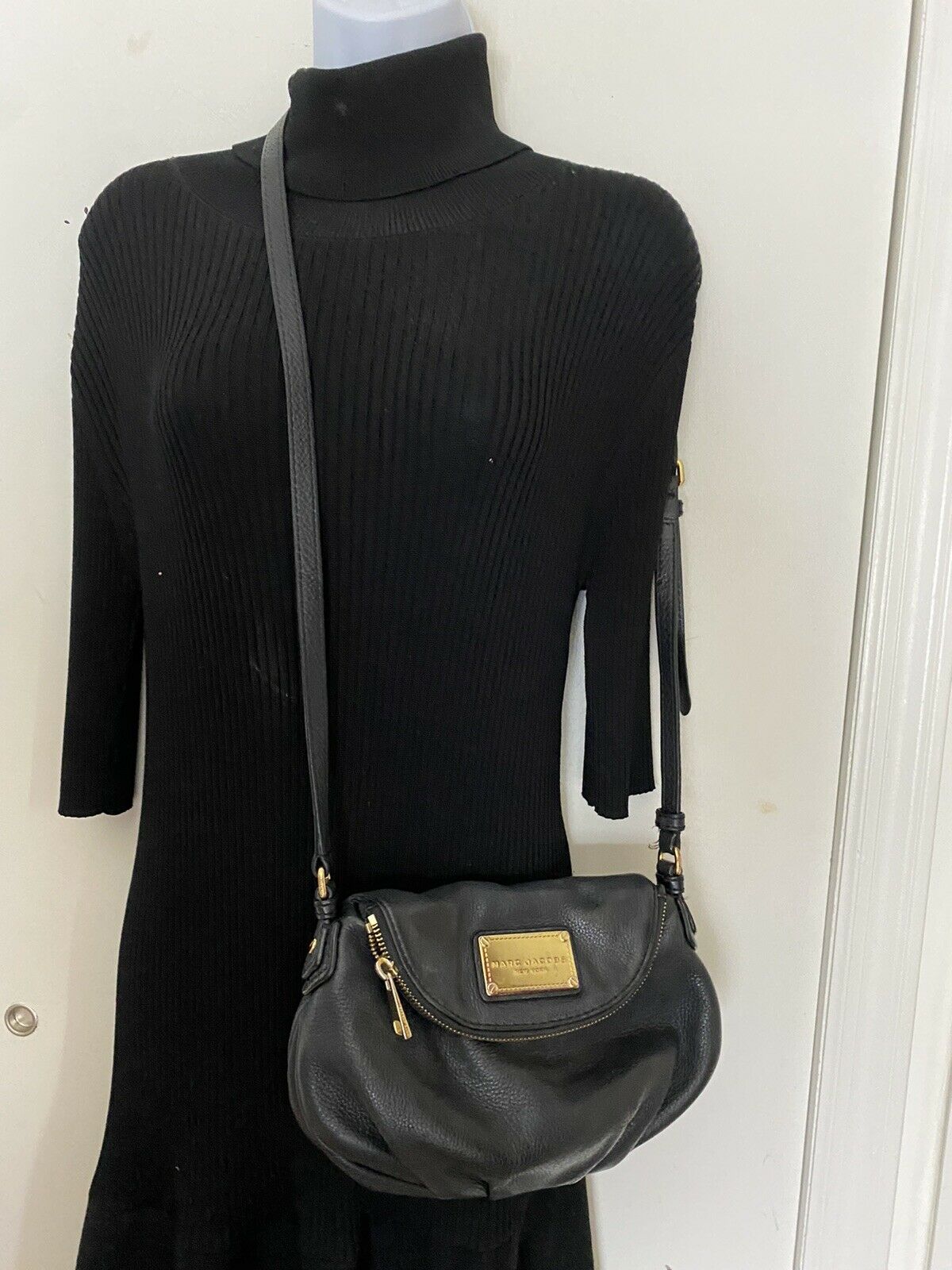 Marc Jacobs Medium Size Black Leather Crossbody