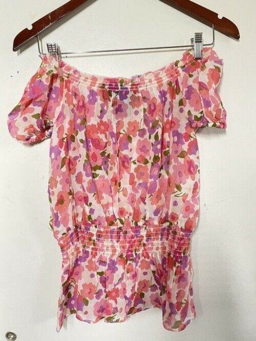 nicole miller pink new off the shoulder msrp
