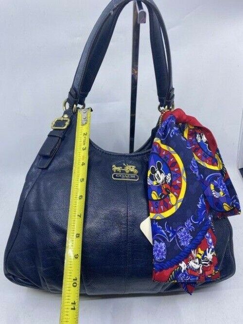 coach tote w large bag tote w detachable specialty navy leather shoulder bag